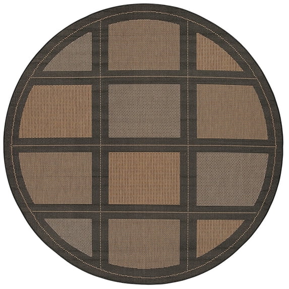 Couristan Recife Summit Area Rug, 8'6" Round, Cocoa-Black