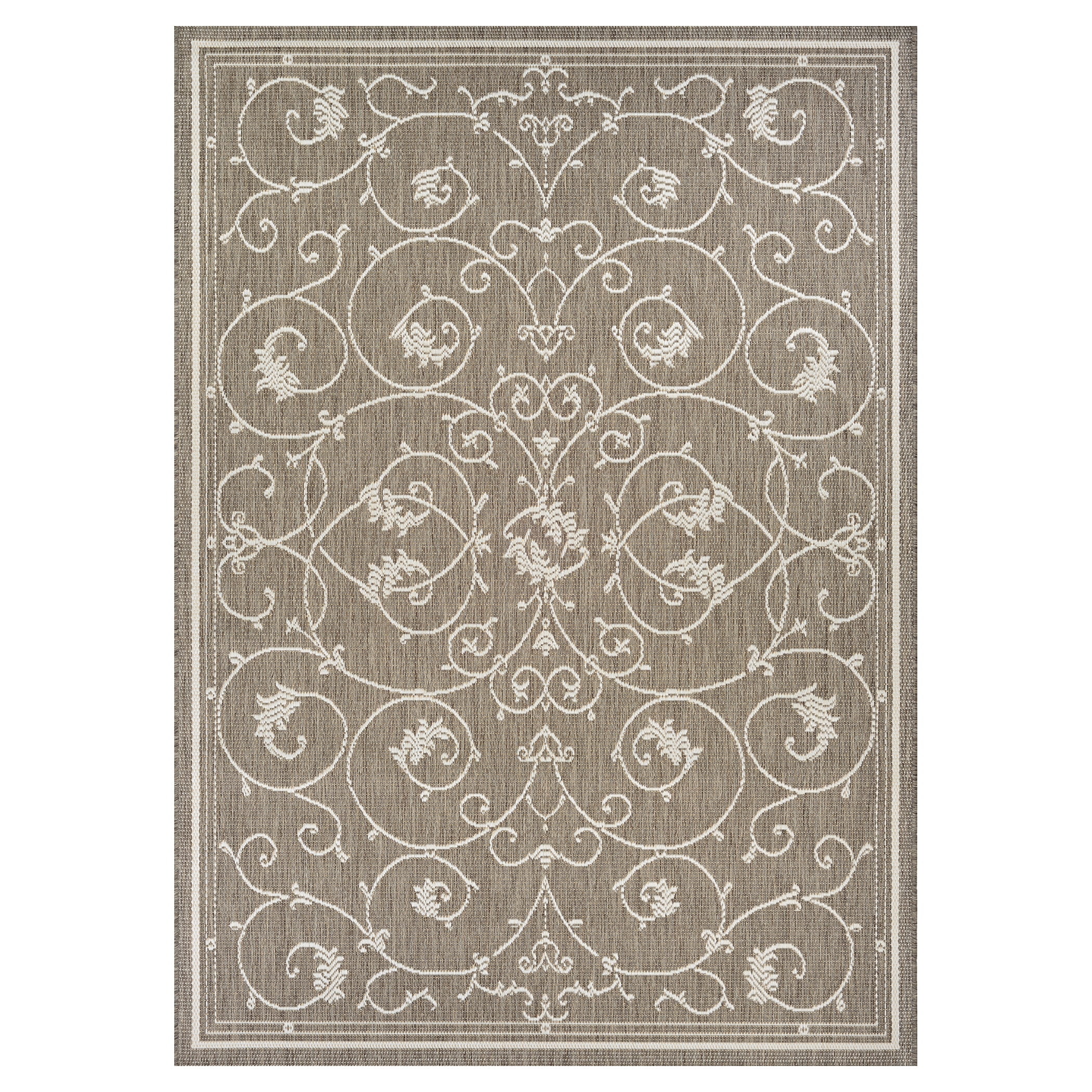 Couristan Recife Veranda 5'3" X 7'6" Ivory- Taupe Outdoor Rug