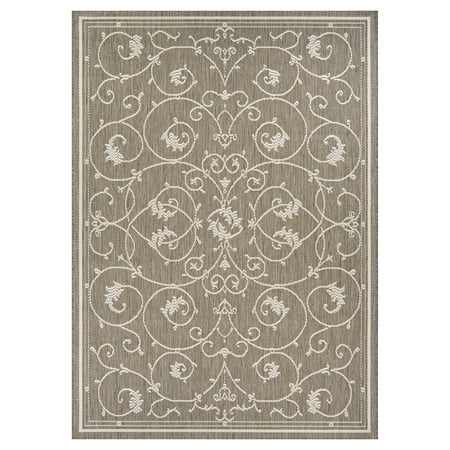 Couristan Recife Veranda 5'3" X 7'6" Ivory- Taupe Outdoor Rug