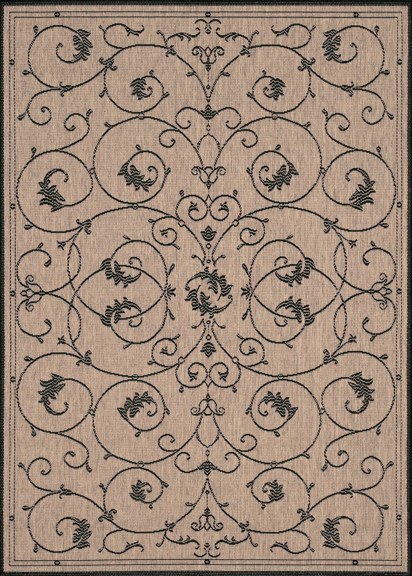 Couristan Recife Veranda 7'6" X 10'9" Brown- Black Outdoor Rug