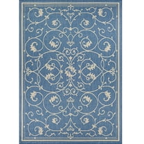 Couristan 2.25' x 11.75' Blue Rectangular Polypropylene Area Runner Rug