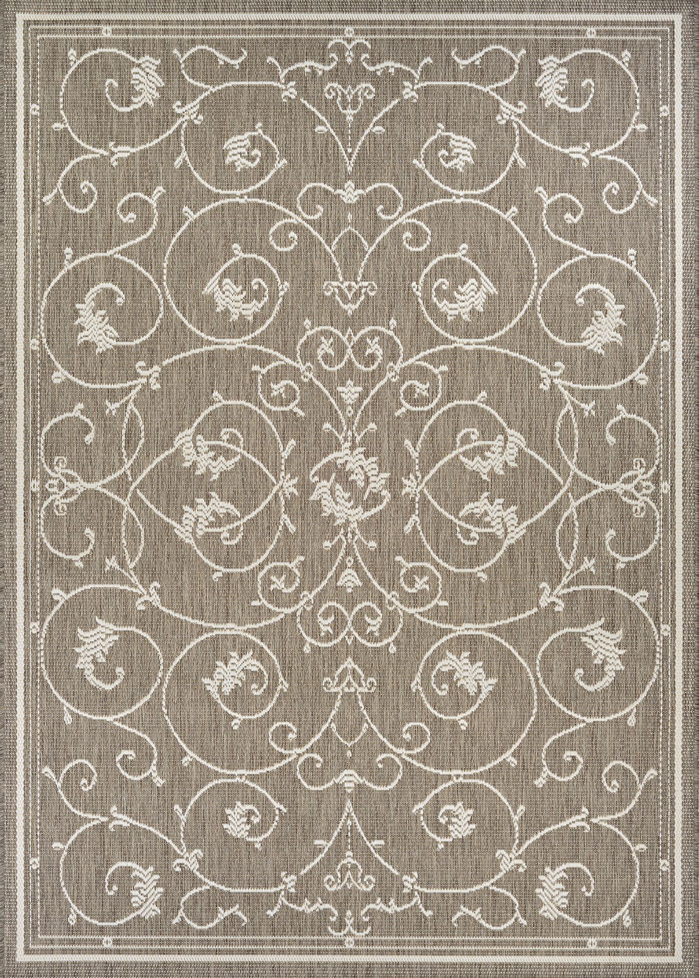 Champagne Taupe Rectangular Synthetic Indoor/Outdoor Area Rug