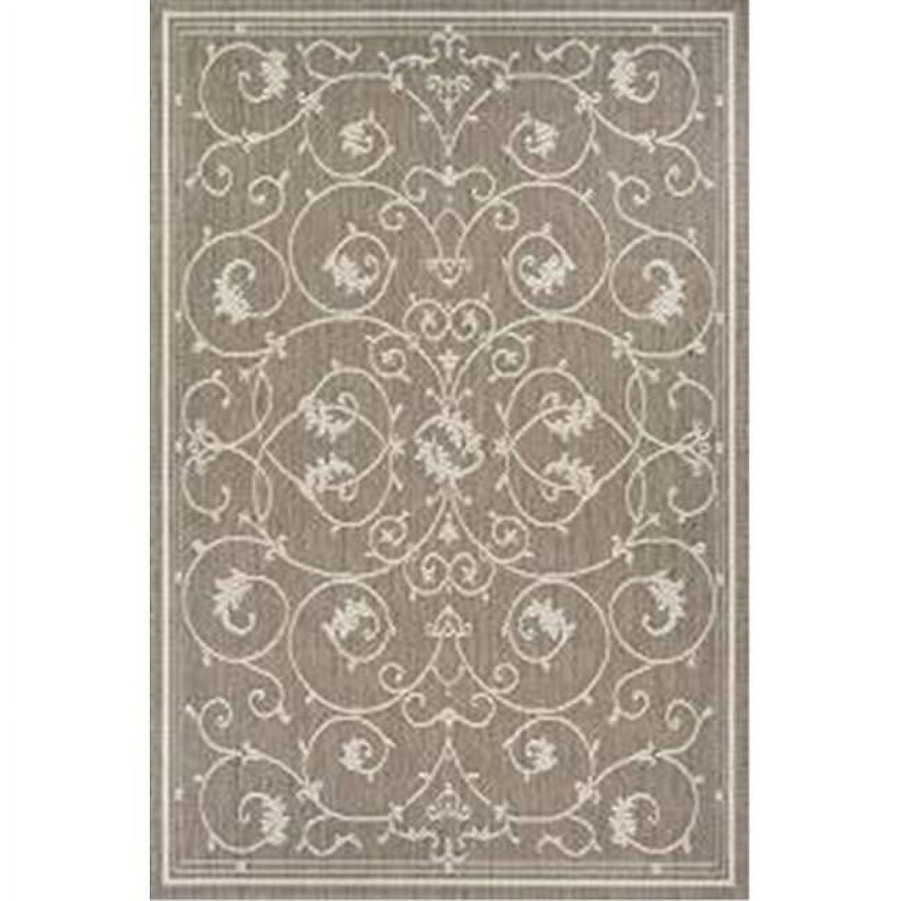 Modern Black Flat Woven Synthetic Indoor/Outdoor Rug, 90" x 129"