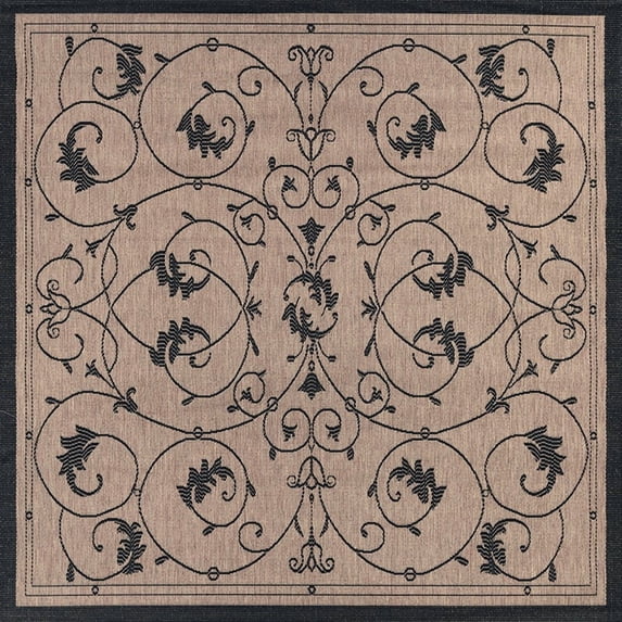 Couristan Recife Veranda Indoor/Outdoor Rug - Cocoa-Black - Walmart.com