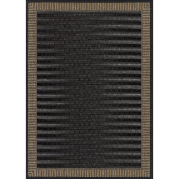 Couristan 5.25' x 7.5' Cocoa Black Rectangular Polypropylene Area Throw Rug
