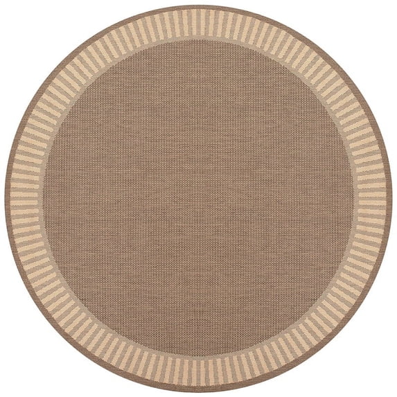 Couristan Recife Wicker Stitch Area Rug, 7'6" Round, Cocoa-Natural