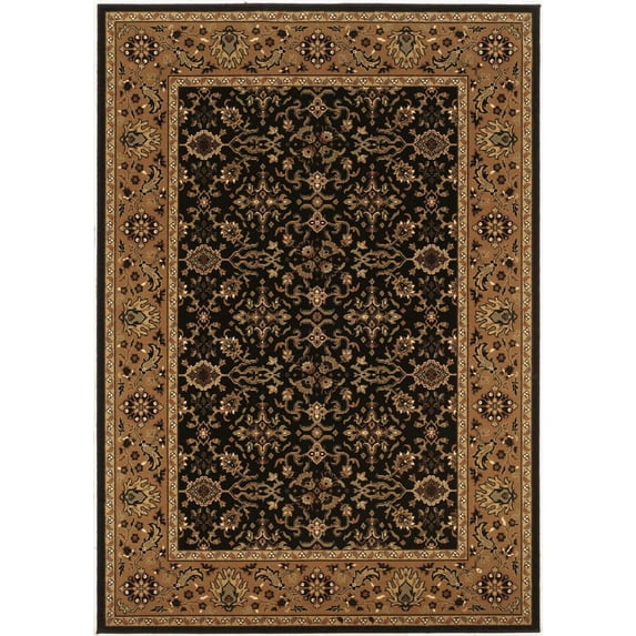 Couristan Royal Kashimar Ushak Rug In Black-Deep Maple - (5 Foot 3 Inch x 7 Foot 6 Inch)