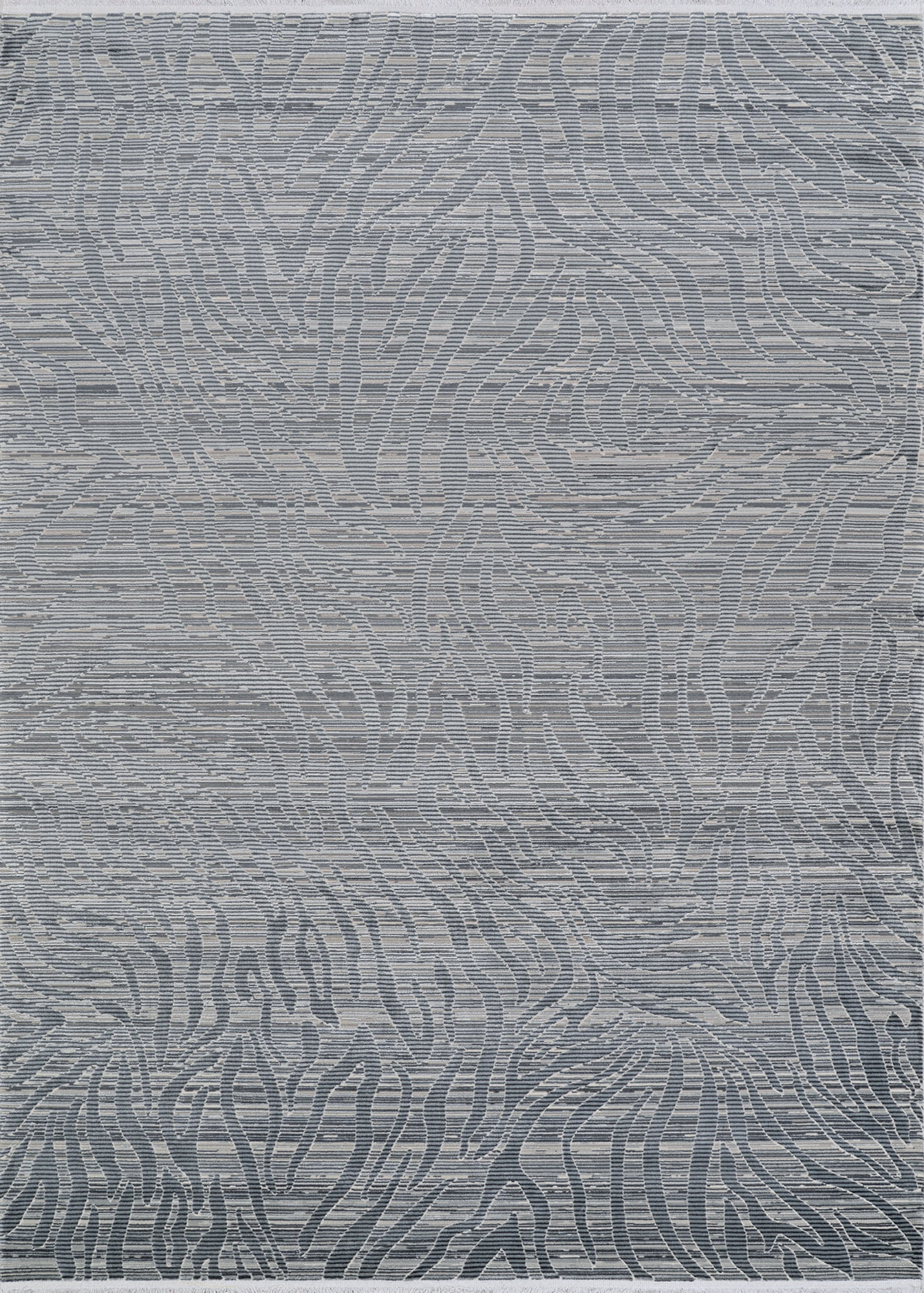 Couristan Siena Serpentine 2'7" x 7'2" Steel-Ivory Runner Rug