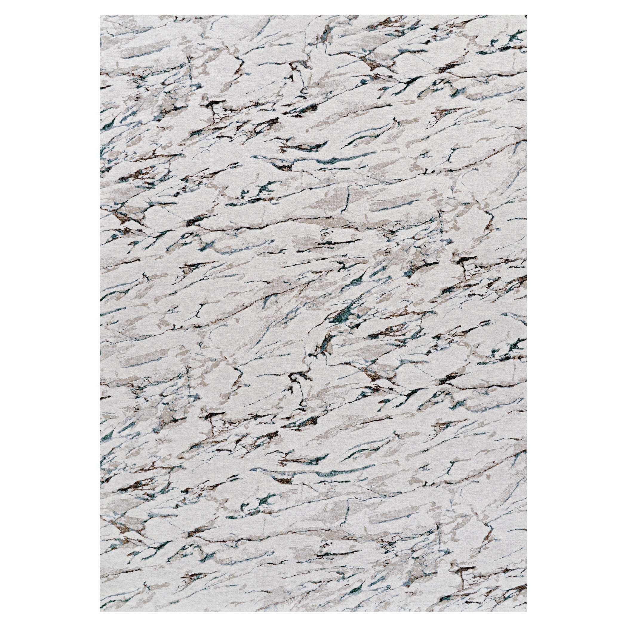Couristan Sonnet Marbre 6'6" X 9'6" Powder Blue-Ivory Indoor Area Rug