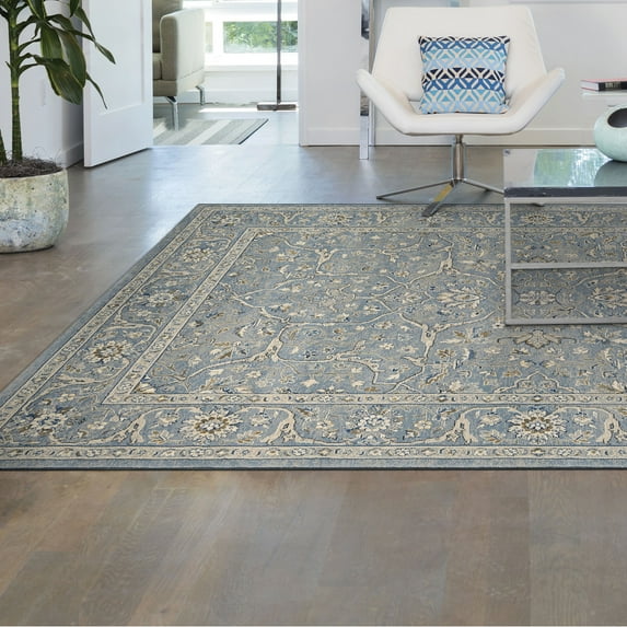 Couristan Sultan Treasures Floral Yazd Rug, Slate Blue, Multiple Sizes Available