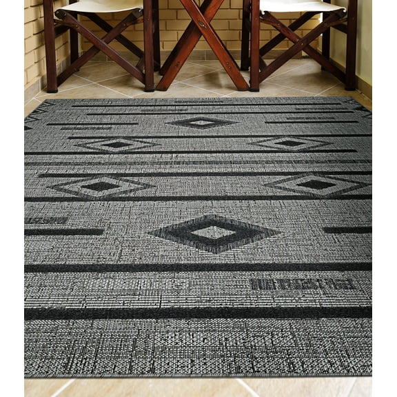 Couristan Veranda Baja Grey-Coal Indoor/Outdoor Runner Rug