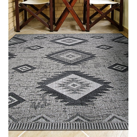Couristan Veranda Posh Light Grey-Anthracite Indoor/Outdoor Runner Rug