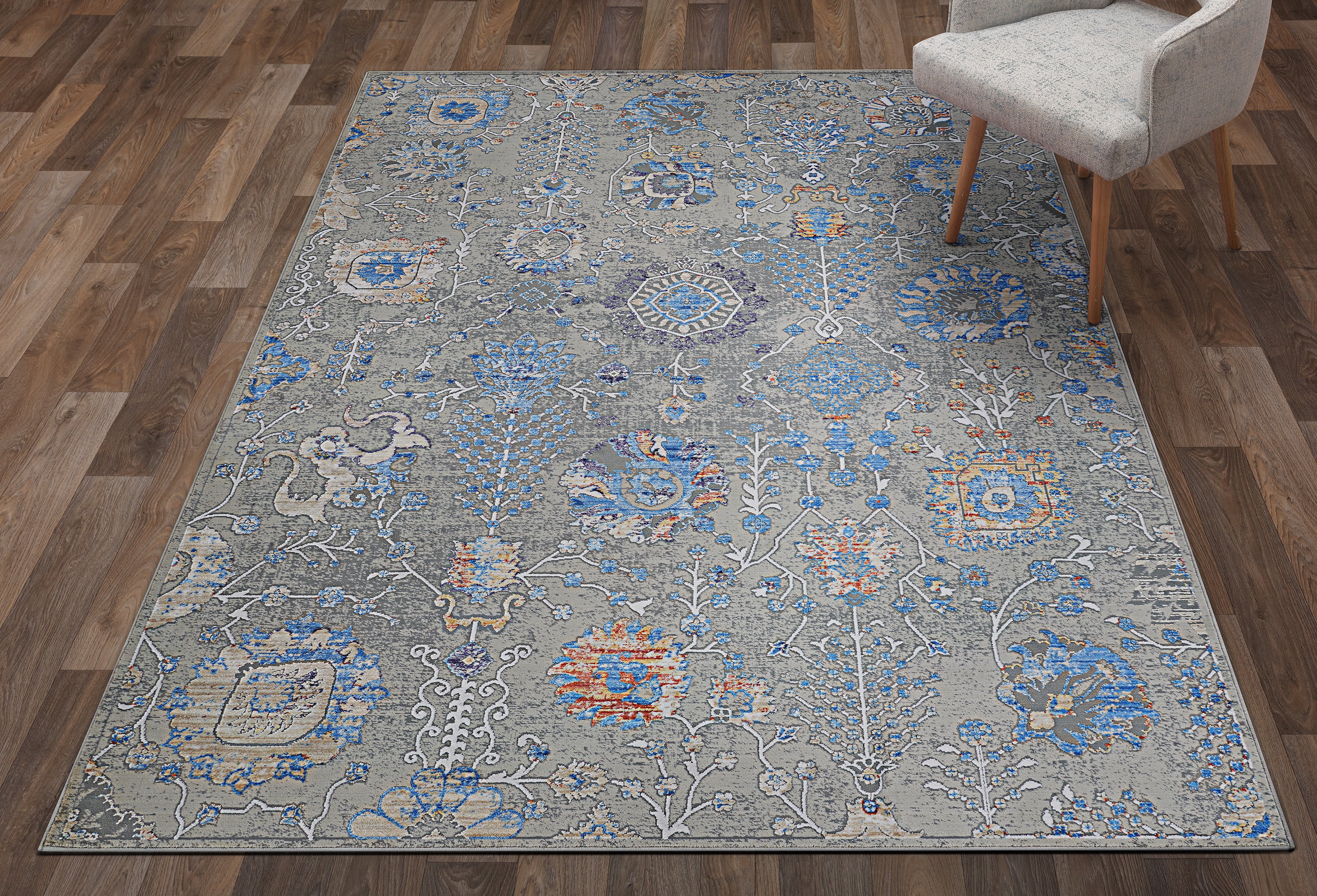 Couristan Vibrata Mandala Multi-Pewter Area Rug