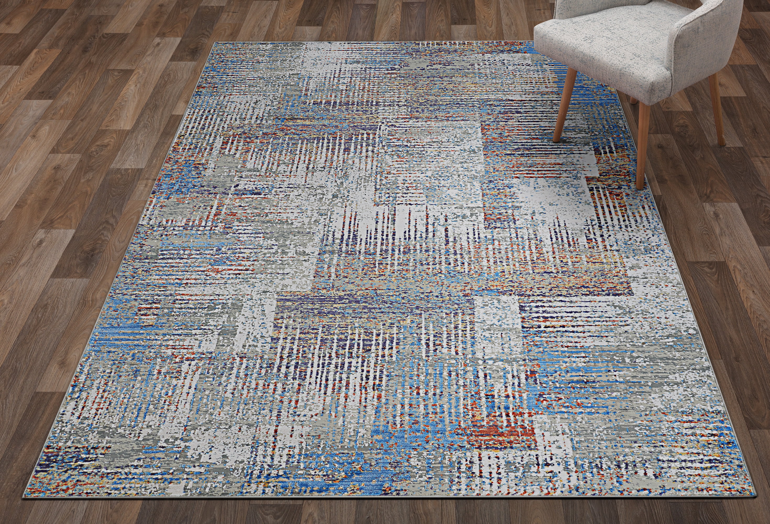 Couristan Vibrata Watercolor Blocks Multi-Pastels Area Rug