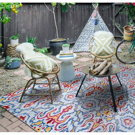 Couristan Xanadu Puebla Celeste Indoor/Outdoor Area Rug