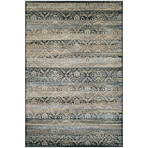 Couristan Zahara All Over Diamond Area Rug, 7'10" x 11'2", Black-Light Blue-Oatmeal