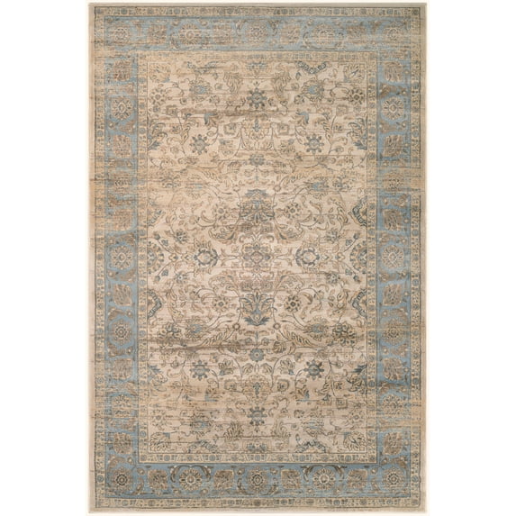 Couristan Zahara Embellished Blossom Area Rug, 7'10" x 11'2", Light Blue-Oatmeal