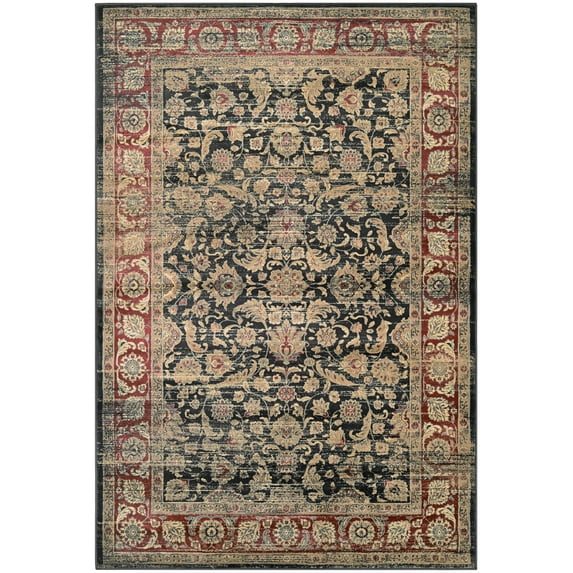 Couristan Zahara Embellished Blossom Area Rug, 9'2" x 12'5", Black-Red-Oatmeal