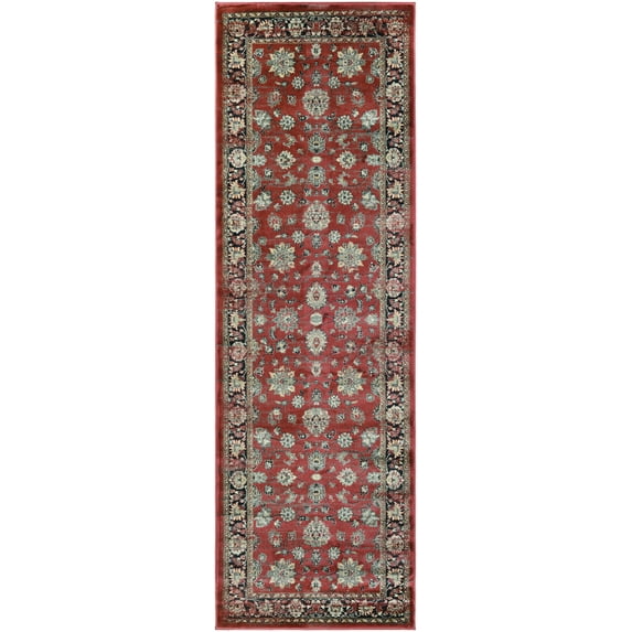 Couristan Zahara Farahan Amulet Area Rug, 2'7" x 7'10" Runner, Red-Black-Oatmeal