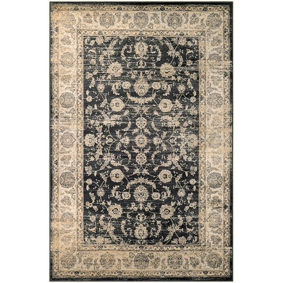 Couristan Zahara Floral Emblem Area Rug, 2' x 3'7", Black-Oatmeal