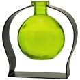 thumbnail image 1 of Couronne Company Ball Recycled Glass Vase and Arched Metal Stand, Aphrodite Bud Vase, Lime, 1 Piece, 1 of 6