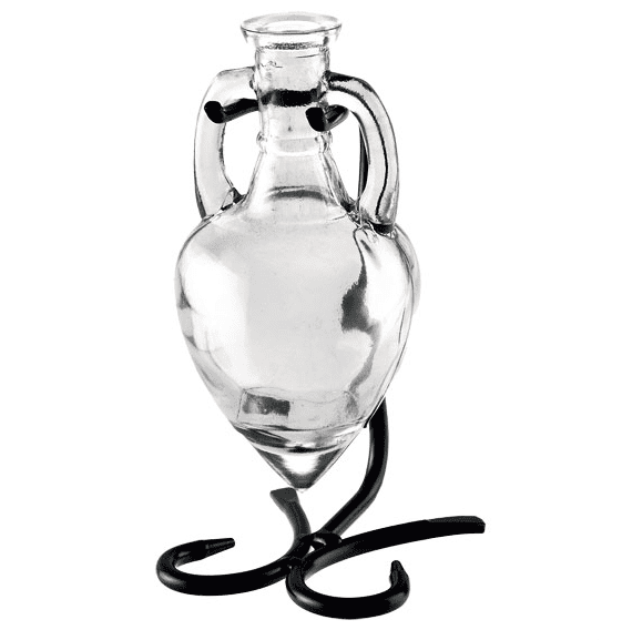 Couronne Amphora Recycled Glass Vase & Metal Stand Clear