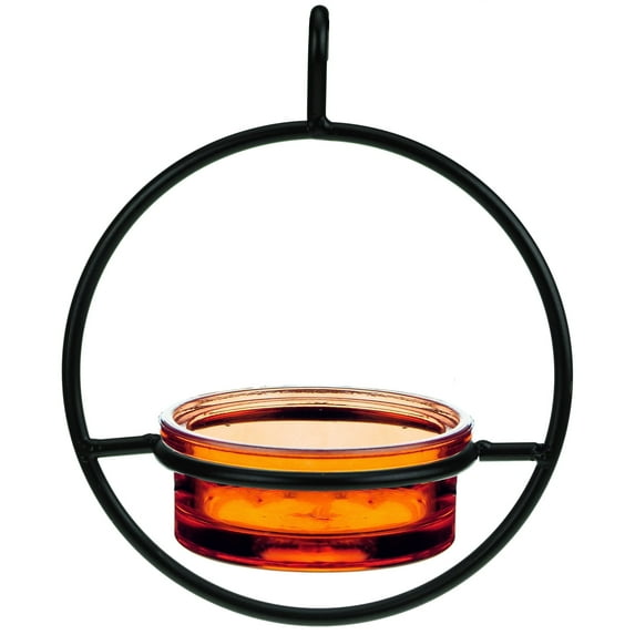 Mosaic Birds Recycled Glass & Metal Hanging Bird Feeder for Outdoors-Oriole Feeder for Garden- Bluebird Feeder - Orange