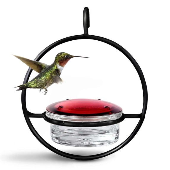 Mosaic Birds Recycled Glass & Metal Hummble Slim Hummingbird Feeder, Hanging Bird Feeder for Outdoors, 3.4 oz
