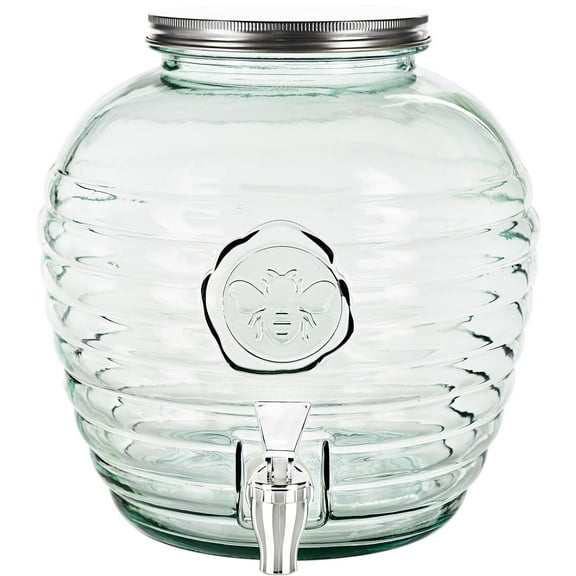 Couronne Company Bee-My Recycled Glass Beverage Dispenser, G5297, 270.5 ounce Capacity, Clear