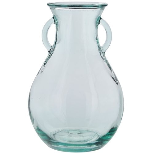 Couronne Co. Recycled Glass French Country Gourde Table Vase - Flower Vases for Decoration - 9.5 inches