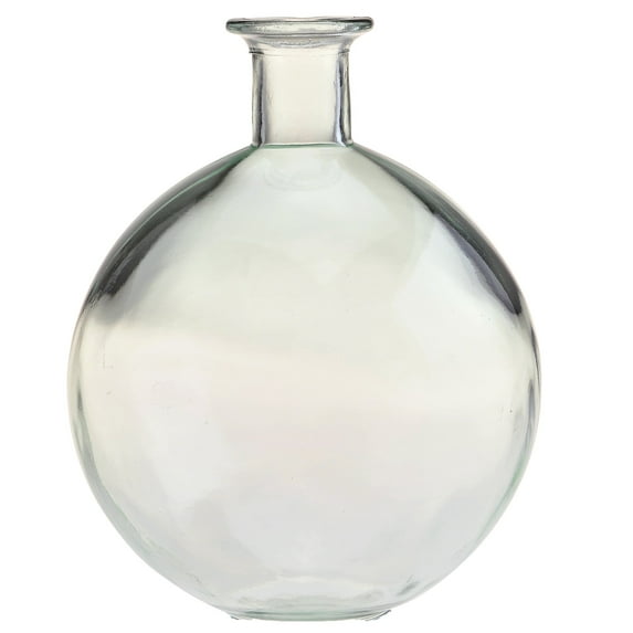Couronne Co Recycled Glass Round Vase for Flowers, Elegant Home Decor Accent & Timeless Display Piece, Clear, 121.7 oz