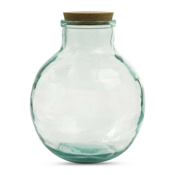 Couronne Sphere Glass Decorative Container with Cork Lid, Large Recycled Glass Jar for Pantry, Kitchen, Countertop & Decorative Use, Clear, 270 oz.