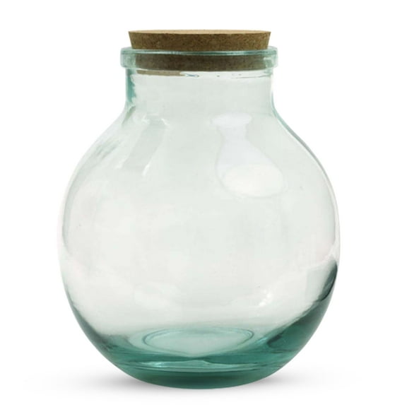 Couronne Co. Sphere Glass Decorative Container with Lid, Large Recycled Glass Jar for Pantry, Kitchen, Countertop & Decorative Use, Clear, 169.1 oz.