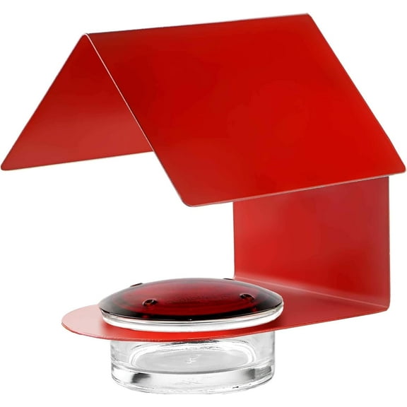 Mosaic Birds Recycled Glass & Metal Humming Bird Feeders for Outdoors - Hanging Bird House for Lawn Decor - Red