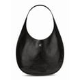 thumbnail image 1 of Courrèges Women's Crescent-Shaped Flat Tote Bag With Glossy Finish Black, 1 of 5