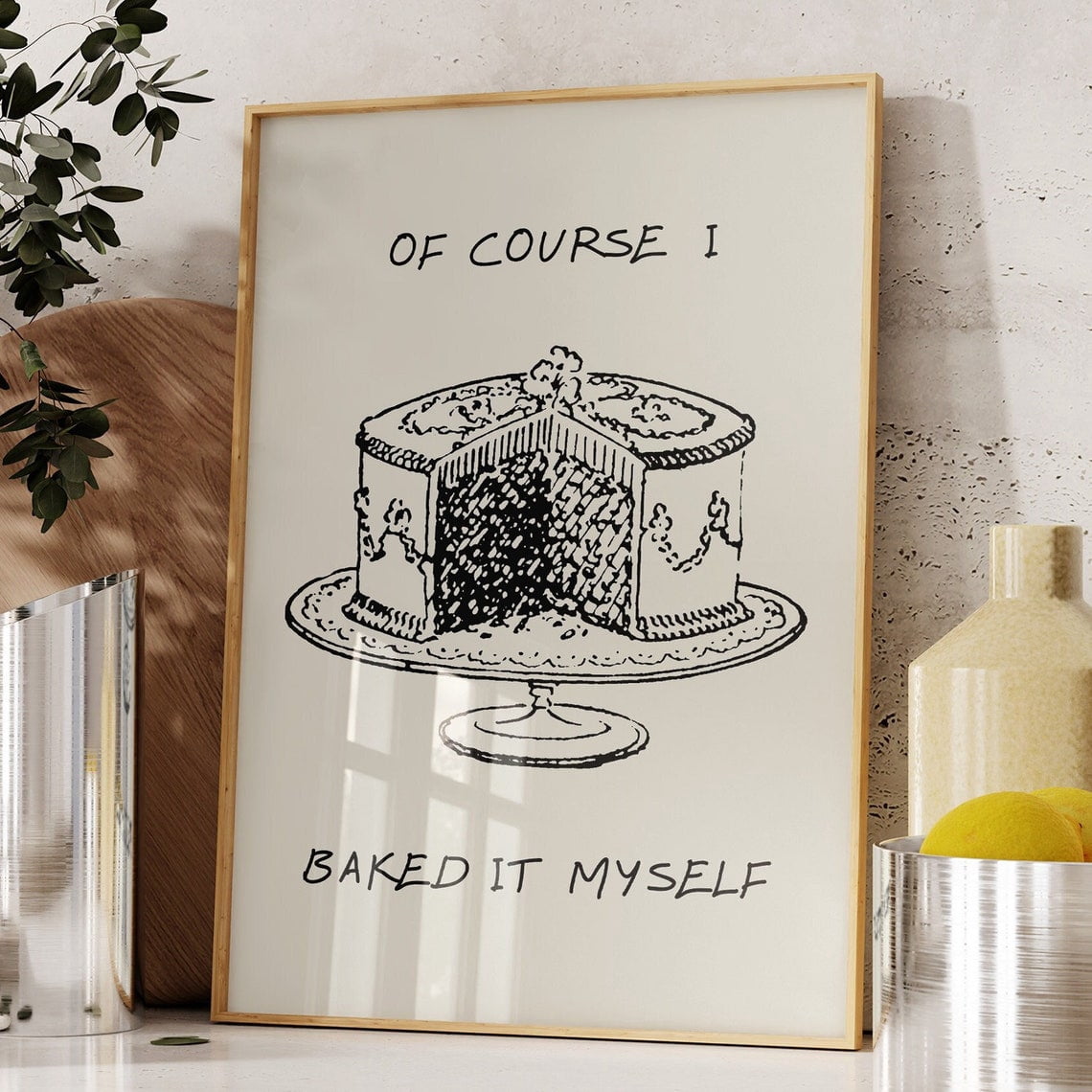 Of Course I Baked It Myself Print Vintage Cake Poster Feminine Print ...