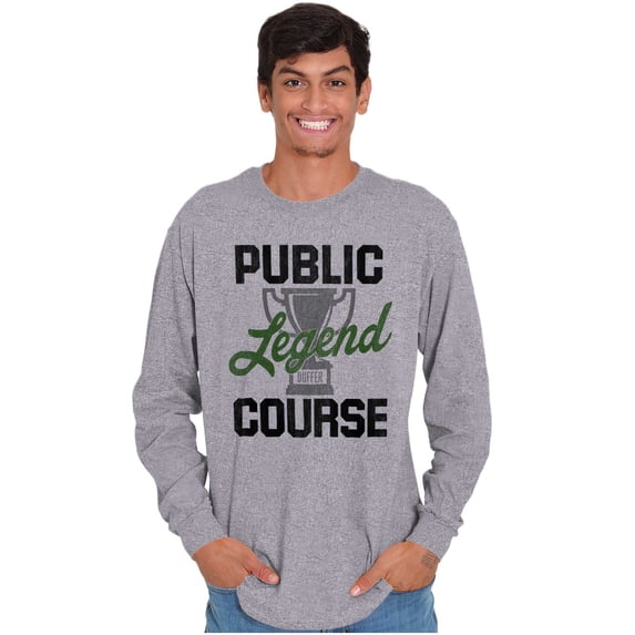 Course Legend Trophy Golfer Golfing Plus Size Long Sleeve Graphic Tee Shirt Brisco Brands 3X