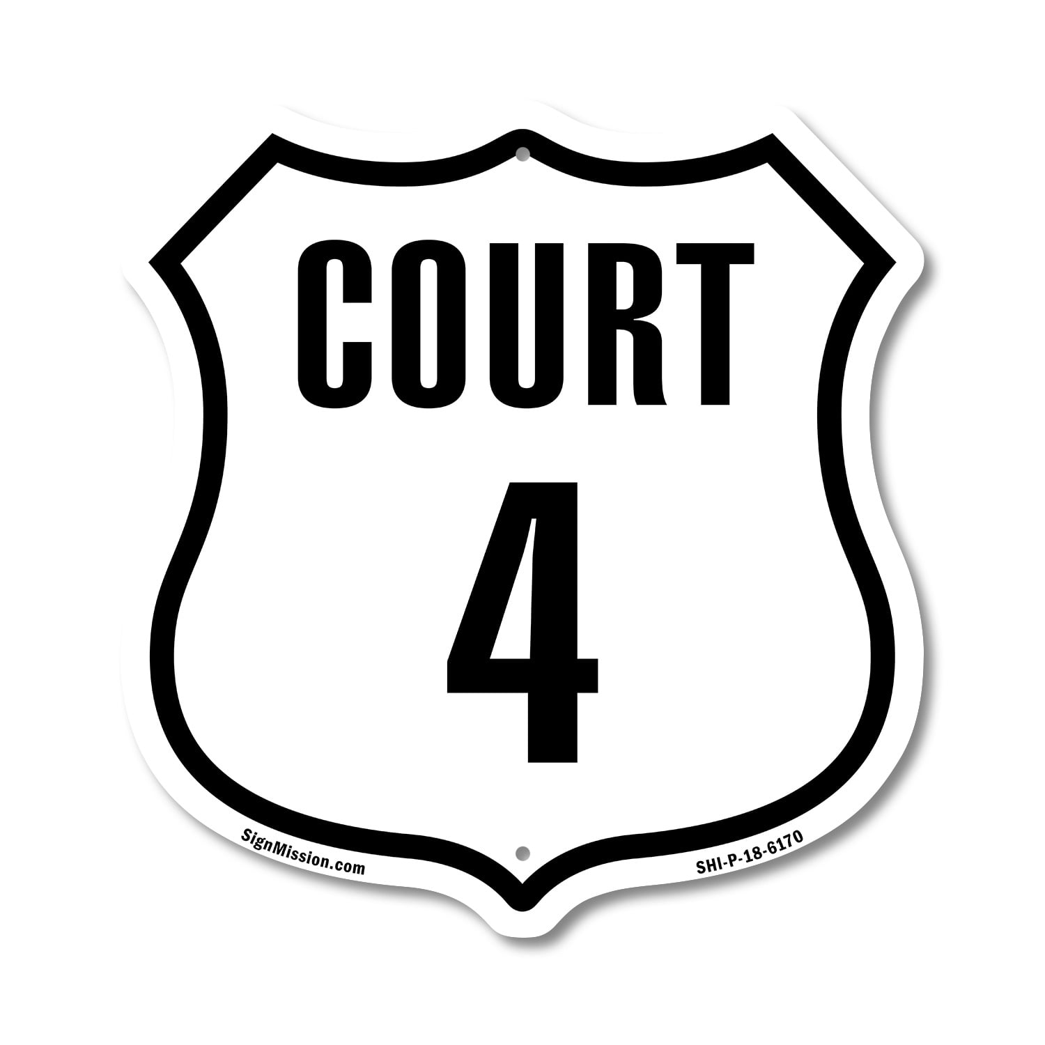 Court 4 (5 Pack) 12 inch X 12 inch Shield-Shaped Rust-Free Aluminum ...