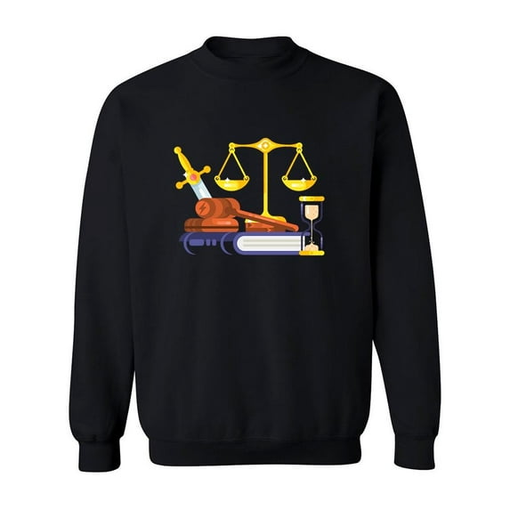 Court And Law Clipart Sweatshirt Men -Image by Shutterstock, Male XX-Large