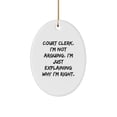 thumbnail image 1 of Court Clerk Gifts: Funny Oval Ornament, Gifts from Friends for Court Clerk, Perfect Christmas Unique Gifts, 1 of 4