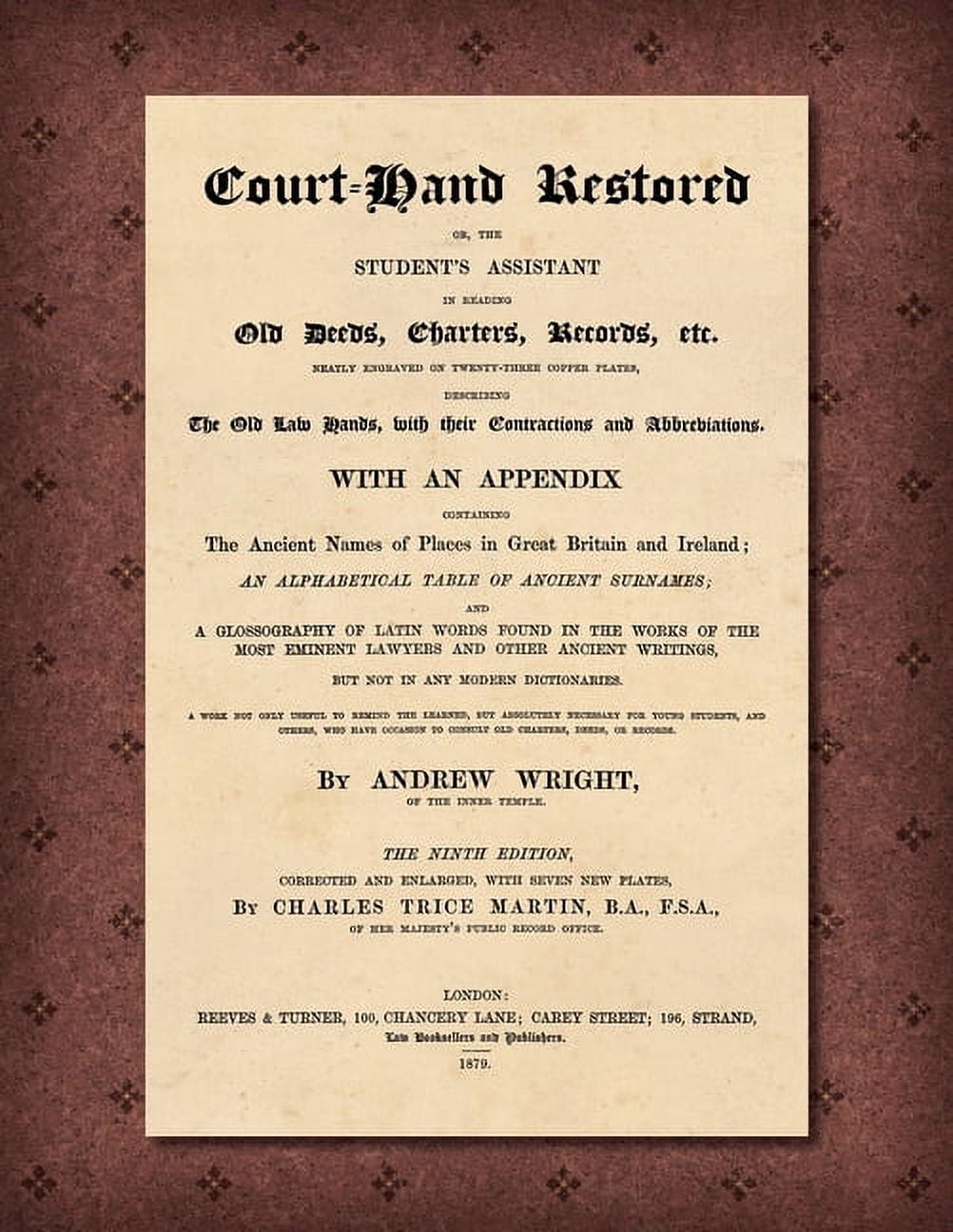 Court-Hand [1879], (Paperback) - Walmart.com