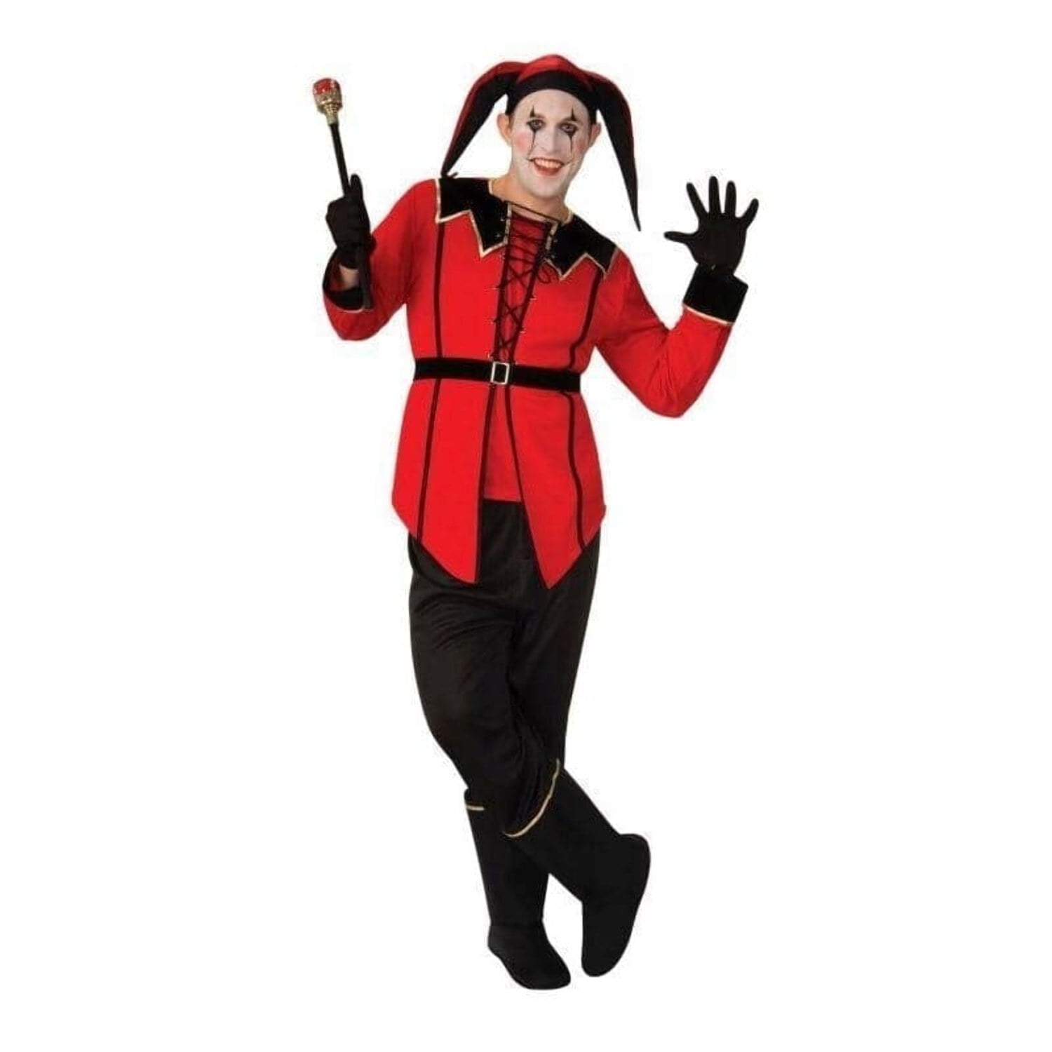 Court Jester Costume Adult Medieval Red Joker Suit Court Jester Costume Adult Medieval Red Joker Suit