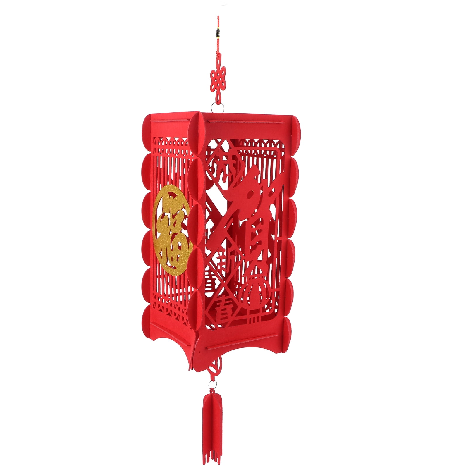 Court Red Lantern Chinese Traditional Lanterns Festive Felt Cloth
