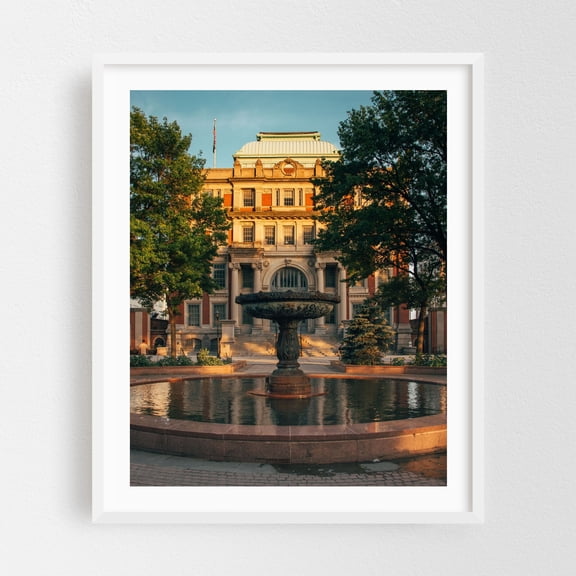 Court Square, Long Island City - Queens New York Photography Architecture City Cityscape Travel Poster White Framed Wall Art Print 8 x 10 inches