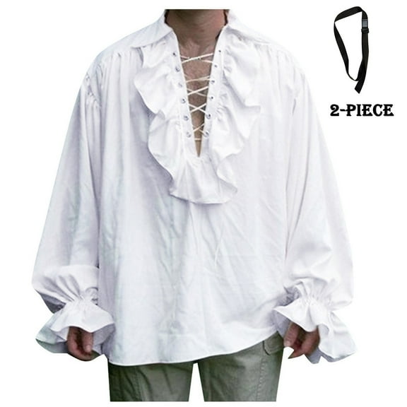 Court Style Shirt for Men Halloween Festival Two Piece Set Nobleman Attire