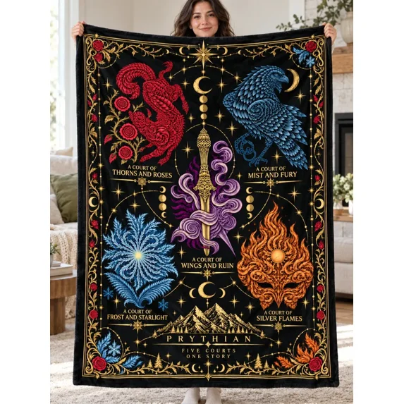 Plush Roses Throw A Court of Thorns and Roses Throw Blanket, SJM Romantasy Fan Gift ...