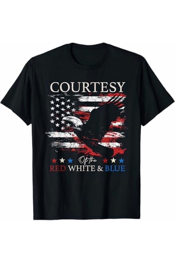 Courtesy Of The Red White And Blue Vintage US Flag July 4th T-Shirt, Vintage Birthday Gift