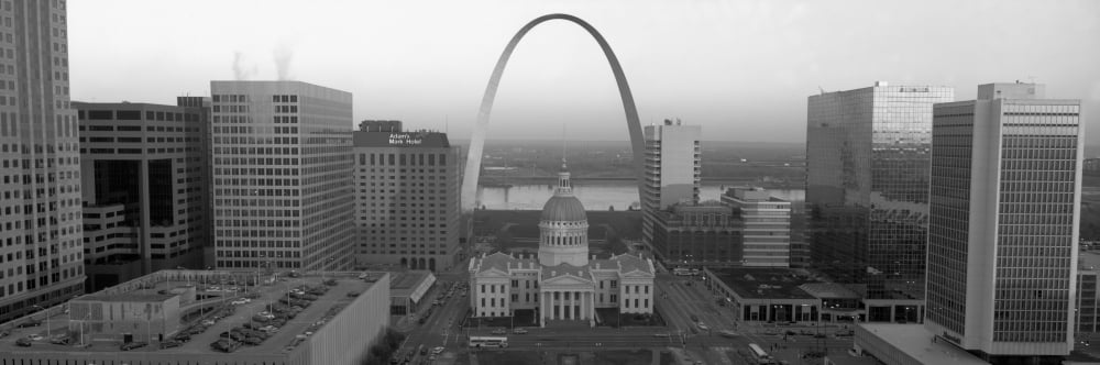 Courthouse & Memorial Arch St Louis Missouri Canvas Art - Panoramic Images (36 x 12)