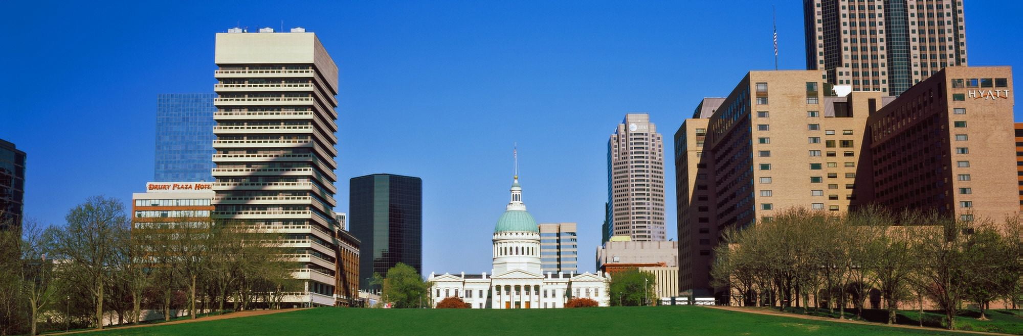 Courthouse building with shadow of Gateway Arch Old Courthouse St Louis Missouri USA Canvas Art - Panoramic Images (27 x 9)