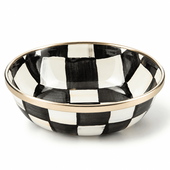 Courtly Check 4.5-inch Enamel Steel Relish Dish Condiment Server
